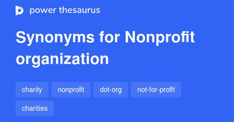 non profit organization synonym